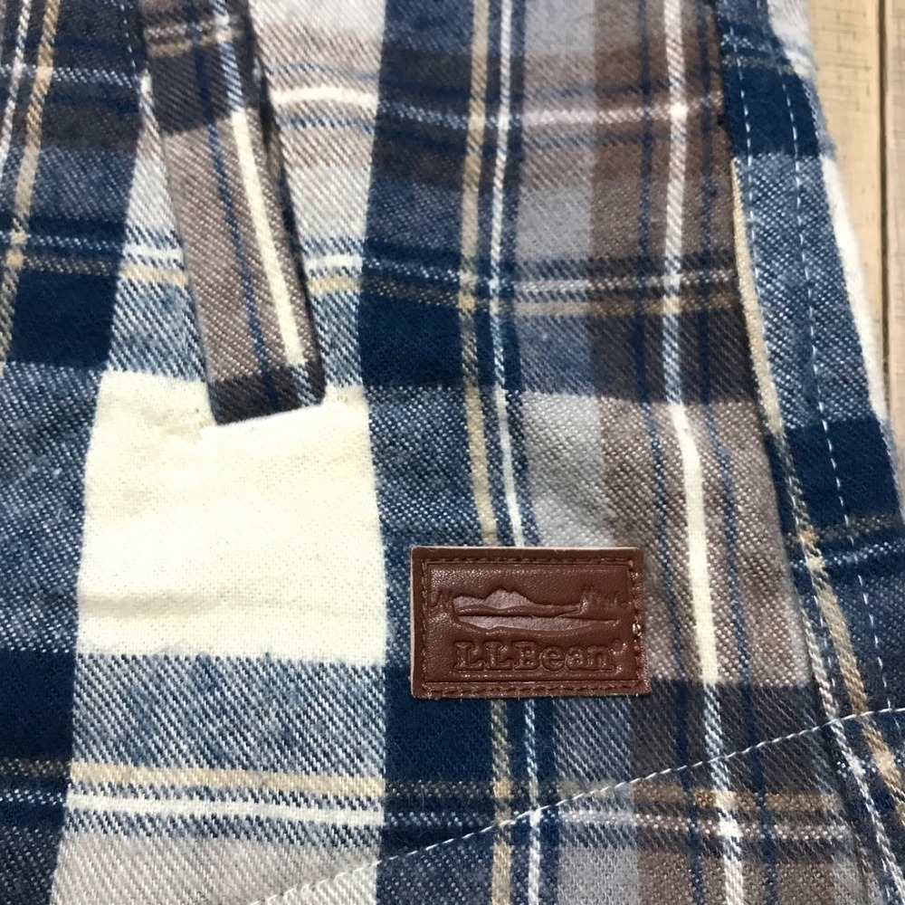 L.L. Bean Hoodie Womens Size 1X Scotch Plaid Flannel Shirt Relaxed Full Zip - Picture 6 of 12